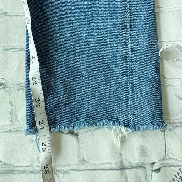 Agolde Women blue distressed Feel Good high waist buttoned jeans size 24 - Picture 5 of 10